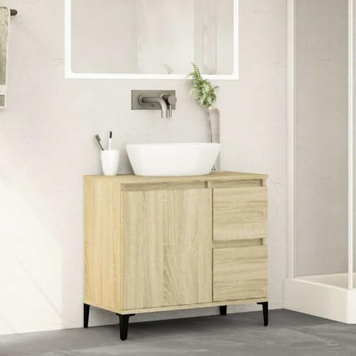 HEFZGDB Badschrank Sonoma-Eiche 65x33x60 cm Holzwerkstoff Büroschrank Medizinschrank Badezimmerschränke Küchenschrank für Wohnbereich Toilette Badezimmer Gästezimmer HEFZGDB Badschrank Sonoma-Eiche 65x33x60 cm Holzwerkstoff Büroschrank Medizinschrank Badezimmerschränke Küchenschrank für Wohnbereich Toilette Badezimmer Gästezimmer von HEFZGDB