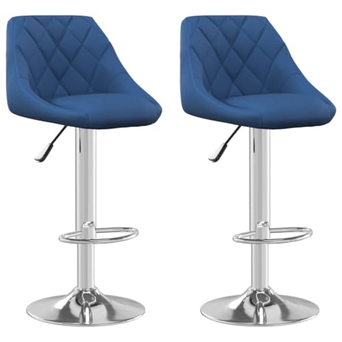 HEFZGDB Barhocker 2 STK. Blau Samt Bürohocker Schminkstuhl Badhocker Modern Badezimmerhocker für Café Bars Gaststätten Wohnzimmer von HEFZGDB