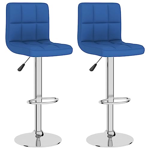 HEFZGDB Barhocker 2 STK. Blau Stoff Bar Chair Barhocker Küche Küchenhocker Küchenstuhl für Gaststätten Bars Wohnzimmer Café von HEFZGDB