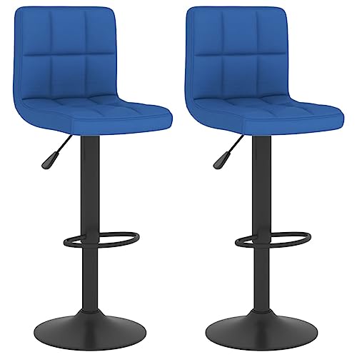 HEFZGDB Barhocker 2 STK. Blau Stoff Bürohocker Barstuhl Esszimmerstühle Vanity Chair für Wohnzimmer Café Bars Gaststätten von HEFZGDB