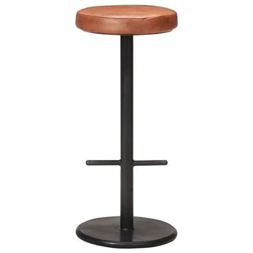 HEFZGDB Barhocker 2 STK. Braun Echtleder Bar Chair Barstuhl Esszimmerstühle Küchenstuhl für Café Gaststätten Bars Wohnzimmer von HEFZGDB