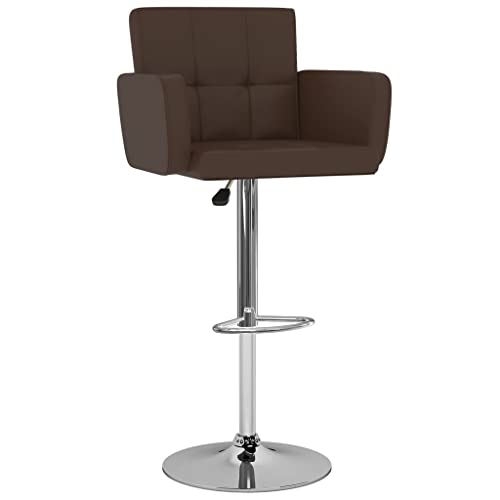 HEFZGDB Barhocker 2 STK. Braun Kunstleder Bürohocker Schminkstuhl Badhocker Modern Badezimmerhocker für Bars Wohnzimmer Café Gaststätten von HEFZGDB