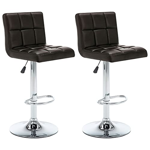 HEFZGDB Barhocker 2 STK. Braun Kunstleder Hocker Klein Schminkstuhl Küchenstühle Modern Badezimmerhocker für Gaststätten Café Bars Wohnzimmer von HEFZGDB