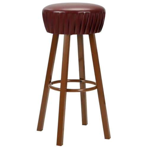 HEFZGDB Barhocker 2 STK. Braun Kunstleder Stuhl Büro Küchenstühle Modern Badhocker Modern Badezimmerhocker für Bars Wohnzimmer Gaststätten Café von HEFZGDB