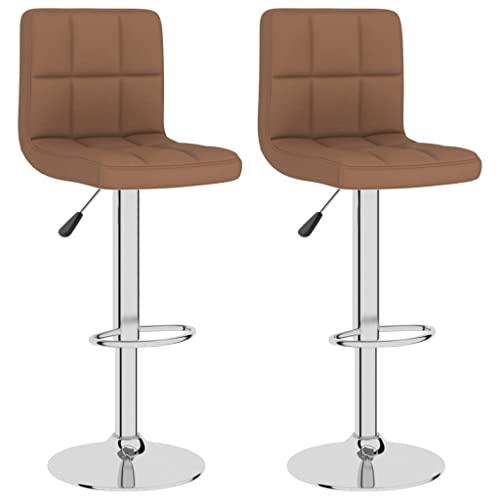 HEFZGDB Barhocker 2 STK. Braun Stoff Bar Chair Barhocker Küche Küchenhocker Küchenstuhl für Gaststätten Bars Wohnzimmer Café von HEFZGDB