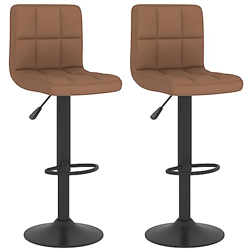 HEFZGDB Barhocker 2 STK. Braun Stoff Bürohocker Barstuhl Esszimmerstühle Vanity Chair für Wohnzimmer Café Bars Gaststätten von HEFZGDB