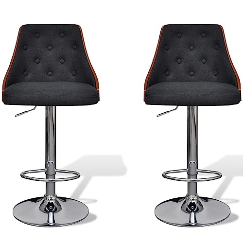 HEFZGDB Barhocker 2 STK. Bugholz und Stoff Hocker Klein Barstuhl Esszimmerstühle Badezimmerhocker für Café Gaststätten Wohnzimmer Bars von HEFZGDB