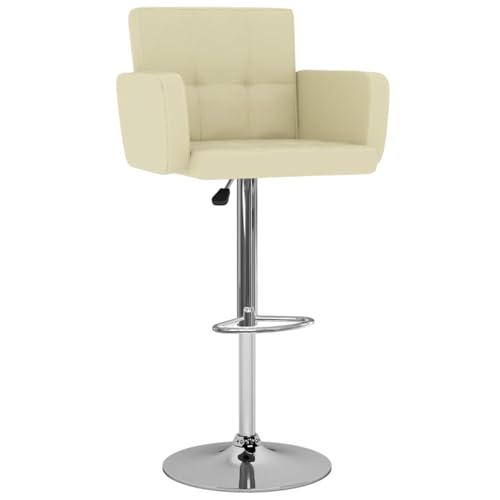 HEFZGDB Barhocker 2 STK. Creme Kunstleder Bürohocker Schminkstuhl Badhocker Modern Badezimmerhocker für Bars Wohnzimmer Café Gaststätten von HEFZGDB