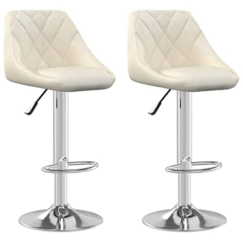 HEFZGDB Barhocker 2 STK. Creme Samt Bürohocker Schminkstuhl Badhocker Modern Badezimmerhocker für Café Bars Gaststätten Wohnzimmer von HEFZGDB