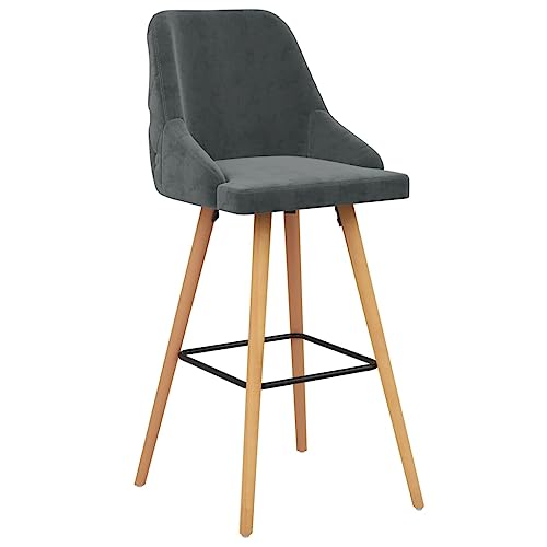 HEFZGDB Barhocker 2 STK. Dunkelgrau Samt Bar Stool Barstuhl Küchenhocker Küchenstuhl für Bars Gaststätten Café Wohnzimmer HEFZGDB Barhocker 2 STK. Dunkelgrau Samt Bar Stool Barstuhl Küchenhocker Küchenstuhl für Bars Gaststätten Café Wohnzimmer von HEFZGDB