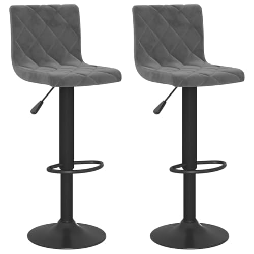 HEFZGDB Barhocker 2 STK. Dunkelgrau Samt Hocker Klein Esszimmerstühle Küchenstühle Modern Badhocker Modern für Bars Wohnzimmer Café Gaststätten von HEFZGDB