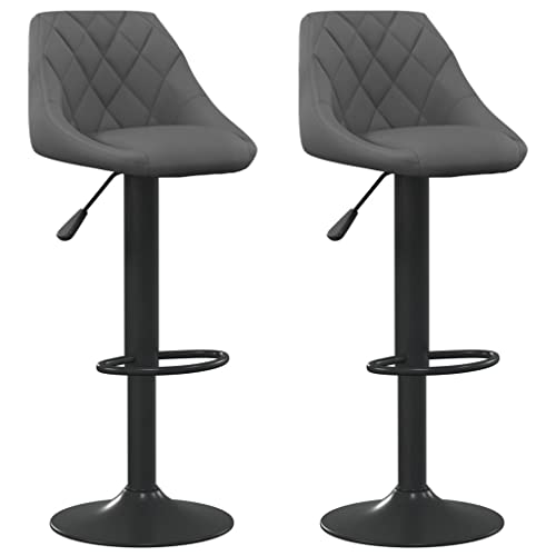 HEFZGDB Barhocker 2 STK. Dunkelgrau Samt Tresenhocker Barhocker Küche Schminkstuhl Vanity Chair für Wohnzimmer Café Bars Gaststätten von HEFZGDB
