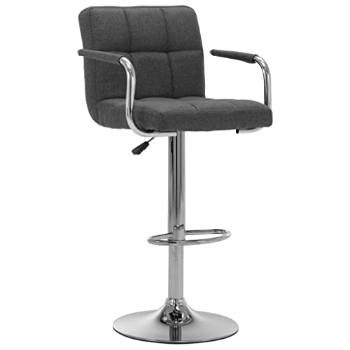 HEFZGDB Barhocker 2 STK. Dunkelgrau Stoff Stuhl Küche Küchenstühle Modern Küchenhocker Badezimmerhocker für Wohnzimmer Bars Café Gaststätten von HEFZGDB