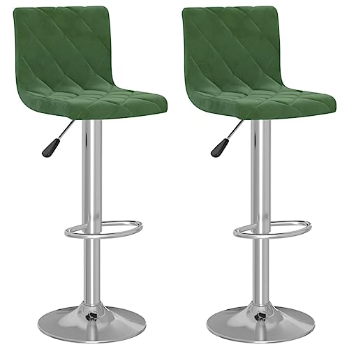 HEFZGDB Barhocker 2 STK. Dunkelgrün Samt Arbeitshocker Barhocker Küche Badhocker Modern Badezimmerhocker für Gaststätten Café Bars Wohnzimmer von HEFZGDB