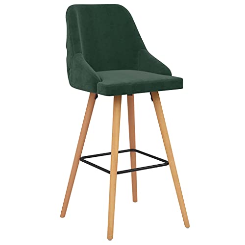 HEFZGDB Barhocker 2 STK. Dunkelgrün Samt Bar Stool Barstuhl Küchenhocker Küchenstuhl für Bars Gaststätten Café Wohnzimmer von HEFZGDB