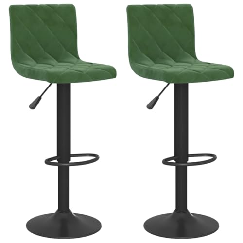 HEFZGDB Barhocker 2 STK. Dunkelgrün Samt Hocker Klein Esszimmerstühle Küchenstühle Modern Badhocker Modern für Bars Wohnzimmer Café Gaststätten von HEFZGDB