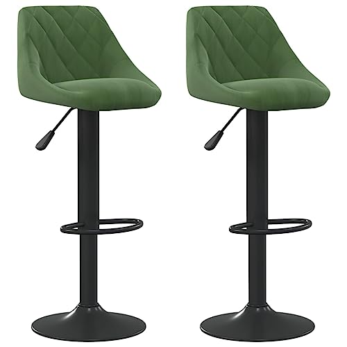 HEFZGDB Barhocker 2 STK. Dunkelgrün Samt Tresenhocker Barhocker Küche Schminkstuhl Vanity Chair für Wohnzimmer Café Bars Gaststätten von HEFZGDB