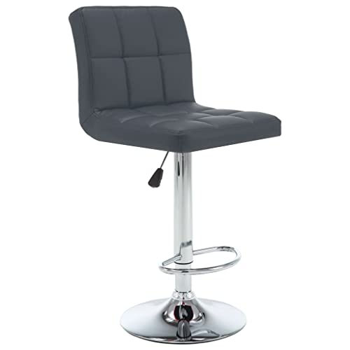 HEFZGDB Barhocker 2 STK. Grau Kunstleder Hocker Klein Schminkstuhl Küchenstühle Modern Badezimmerhocker für Gaststätten Café Bars Wohnzimmer von HEFZGDB