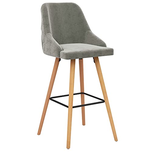 HEFZGDB Barhocker 2 STK. Hellgrau Samt Bar Stool Barstuhl Küchenhocker Küchenstuhl für Bars Gaststätten Café Wohnzimmer HEFZGDB Barhocker 2 STK. Hellgrau Samt Bar Stool Barstuhl Küchenhocker Küchenstuhl für Bars Gaststätten Café Wohnzimmer von HEFZGDB