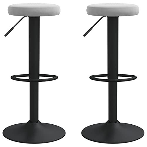 HEFZGDB Barhocker 2 STK. Hellgrau Samt Bürohocker Barstuhl Badhocker Modern Küchenstuhl für Wohnzimmer Gaststätten Bars Café HEFZGDB Barhocker 2 STK. Hellgrau Samt Bürohocker Barstuhl Badhocker Modern Küchenstuhl für Wohnzimmer Gaststätten Bars Café von HEFZGDB