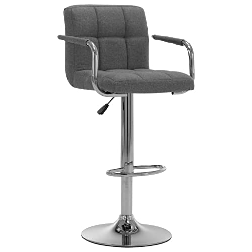 HEFZGDB Barhocker 2 STK. Hellgrau Stoff Stuhl Küche Küchenstühle Modern Küchenhocker Badezimmerhocker für Wohnzimmer Bars Café Gaststätten von HEFZGDB