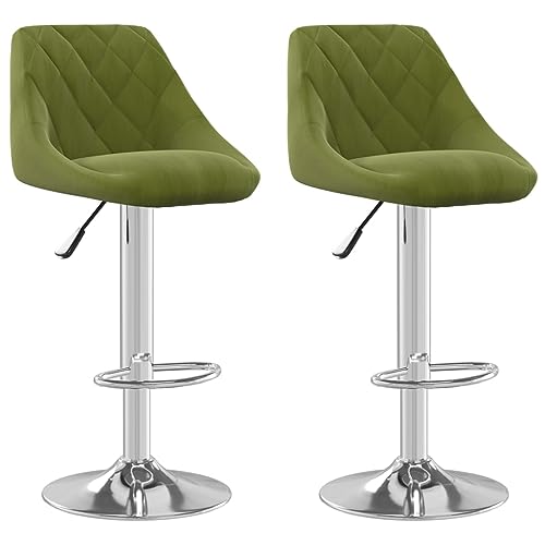 HEFZGDB Barhocker 2 STK. Hellgrün Samt Bürohocker Schminkstuhl Badhocker Modern Badezimmerhocker für Café Bars Gaststätten Wohnzimmer von HEFZGDB