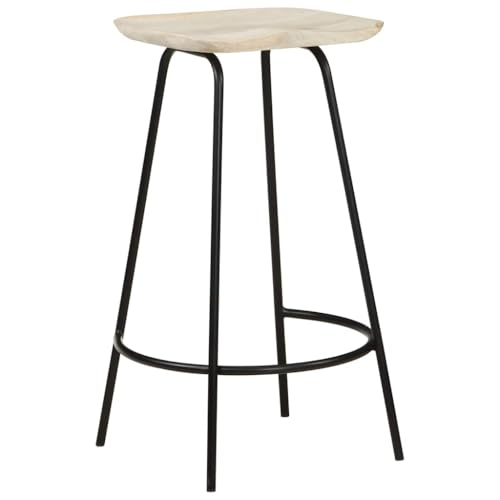 HEFZGDB Barhocker 2 STK. Mango Massivholz Stuhl Büro Küchenstühle Modern Badhocker Modern Badezimmerhocker für Café Bars Wohnzimmer Gaststätten von HEFZGDB