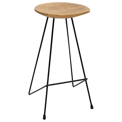 HEFZGDB Barhocker 2 STK. Massivholz Teak Bar Stool Barstuhl Küchenhocker Küchenstuhl für Wohnzimmer Bars Gaststätten Café von HEFZGDB