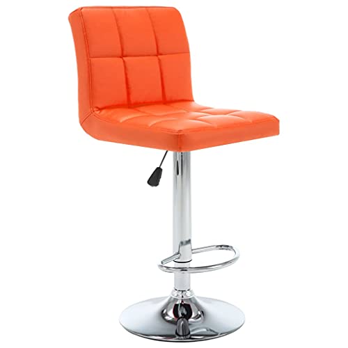 HEFZGDB Barhocker 2 STK. Orange Kunstleder Hocker Klein Schminkstuhl Küchenstühle Modern Badezimmerhocker für Gaststätten Café Bars Wohnzimmer von HEFZGDB