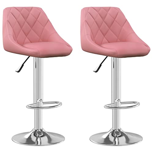 HEFZGDB Barhocker 2 STK. Rosa Samt Bürohocker Schminkstuhl Badhocker Modern Badezimmerhocker für Café Bars Gaststätten Wohnzimmer von HEFZGDB