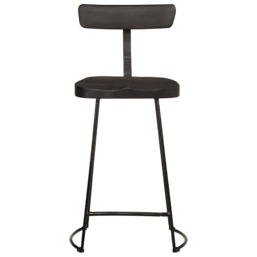 HEFZGDB Barhocker 2 STK. Schwarz 49x43x88 cm Mango Massivholz Stuhl Küche Esszimmerstühle Badhocker Modern Badezimmerhocker für Gaststätten Bars Café Wohnzimmer von HEFZGDB
