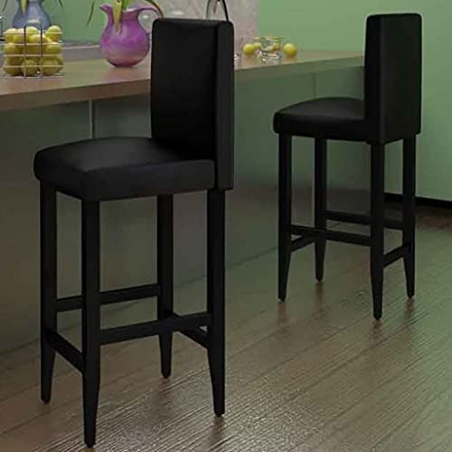HEFZGDB Barhocker 2 STK. Schwarz Kunstleder Arbeitshocker Barhocker Küche Küchenhocker Stuhl Büro für Wohnzimmer Café Bars Gaststätten von HEFZGDB