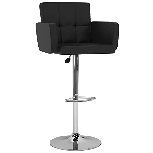 HEFZGDB Barhocker 2 STK. Schwarz Kunstleder Bürohocker Schminkstuhl Badhocker Modern Badezimmerhocker für Bars Wohnzimmer Café Gaststätten von HEFZGDB