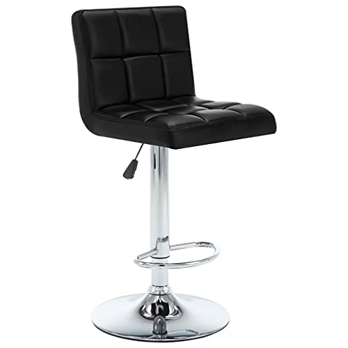 HEFZGDB Barhocker 2 STK. Schwarz Kunstleder Hocker Klein Schminkstuhl Küchenstühle Modern Badezimmerhocker für Gaststätten Café Bars Wohnzimmer von HEFZGDB