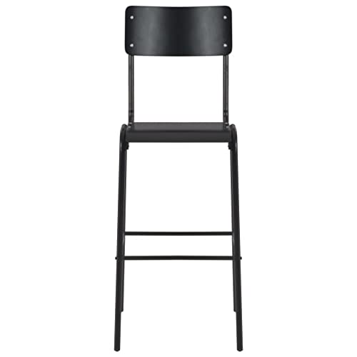 HEFZGDB Barhocker 2 STK. Schwarz Massives Sperrholz Stahl Arbeitshocker Schminkstuhl Barstuhl Vanity Chair für Wohnzimmer Café Gaststätten Bars von HEFZGDB