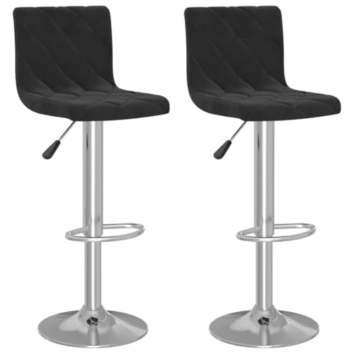 HEFZGDB Barhocker 2 STK. Schwarz Samt Arbeitshocker Barhocker Küche Badhocker Modern Badezimmerhocker für Gaststätten Café Bars Wohnzimmer von HEFZGDB