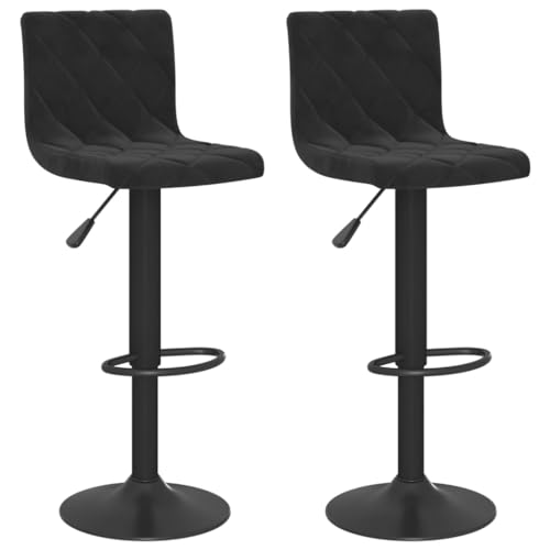 HEFZGDB Barhocker 2 STK. Schwarz Samt Hocker Klein Esszimmerstühle Küchenstühle Modern Badhocker Modern für Bars Wohnzimmer Café Gaststätten von HEFZGDB