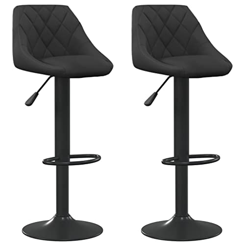 HEFZGDB Barhocker 2 STK. Schwarz Samt Tresenhocker Barhocker Küche Schminkstuhl Vanity Chair für Wohnzimmer Café Bars Gaststätten von HEFZGDB
