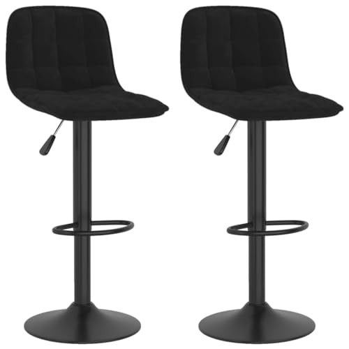 HEFZGDB Barhocker 2 STK. Schwarz Samt Tresenhocker Schminkhocker Barstuhl Stuhl Büro für Wohnzimmer Bars Gaststätten Café von HEFZGDB