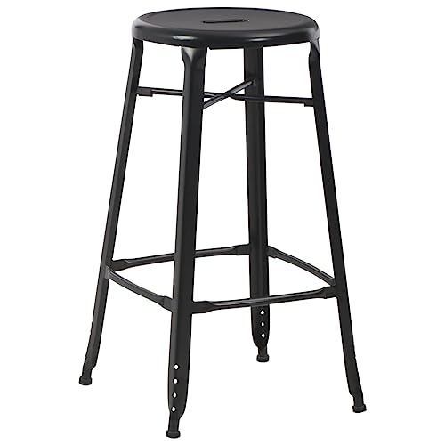 HEFZGDB Barhocker 2 STK. Schwarz Stahl Tresenhocker Schminkstuhl Esszimmerstühle Küchenstuhl für Café Wohnzimmer Gaststätten Bars von HEFZGDB