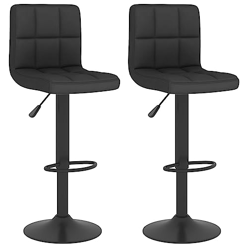 HEFZGDB Barhocker 2 STK. Schwarz Stoff Bürohocker Barstuhl Esszimmerstühle Vanity Chair für Wohnzimmer Café Bars Gaststätten von HEFZGDB