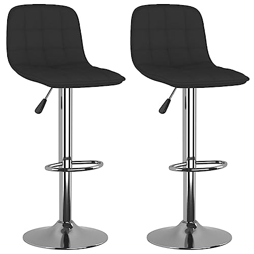 HEFZGDB Barhocker 2 STK. Schwarz Stoff Bürohocker Schminkhocker Badhocker Modern Stuhl Büro für Wohnzimmer Bars Café Gaststätten von HEFZGDB