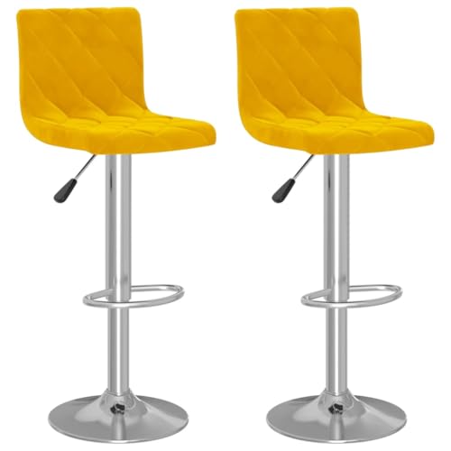 HEFZGDB Barhocker 2 STK. Senfgelb Samt Arbeitshocker Barhocker Küche Badhocker Modern Badezimmerhocker für Gaststätten Café Bars Wohnzimmer HEFZGDB Barhocker 2 STK. Senfgelb Samt Arbeitshocker Barhocker Küche Badhocker Modern Badezimmerhocker für Gaststätten Café Bars Wohnzimmer von HEFZGDB