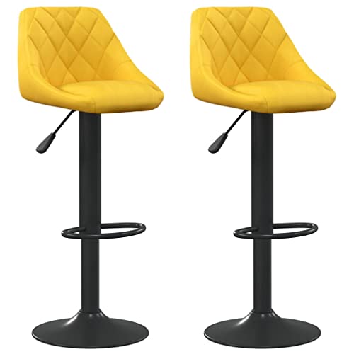 HEFZGDB Barhocker 2 STK. Senfgelb Samt Tresenhocker Barhocker Küche Schminkstuhl Vanity Chair für Wohnzimmer Café Bars Gaststätten von HEFZGDB