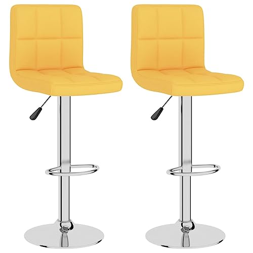 HEFZGDB Barhocker 2 STK. Senfgelb Stoff Bar Chair Barhocker Küche Küchenhocker Küchenstuhl für Gaststätten Bars Wohnzimmer Café von HEFZGDB