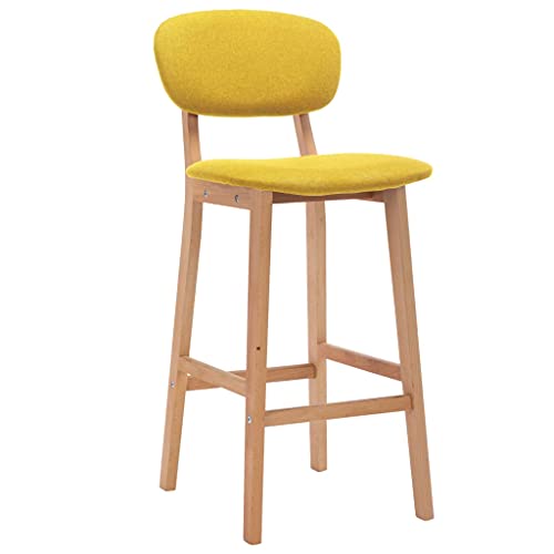 HEFZGDB Barhocker 2 STK. Senfgelb Stoff Vanity Chair Küchenstühle Modern Küchenhocker Küchenstuhl für Wohnzimmer Bars Gaststätten Café von HEFZGDB