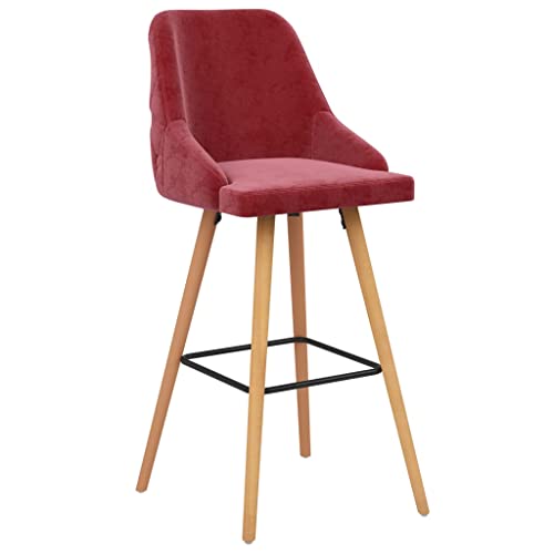 HEFZGDB Barhocker 2 STK. Weinrot Samt Bar Stool Barstuhl Küchenhocker Küchenstuhl für Bars Gaststätten Café Wohnzimmer von HEFZGDB