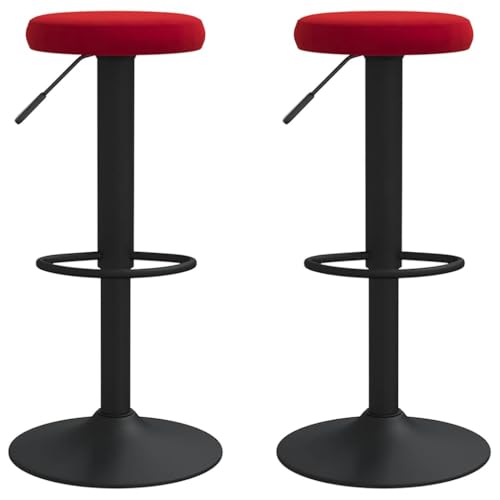 HEFZGDB Barhocker 2 STK. Weinrot Samt Bürohocker Barstuhl Badhocker Modern Küchenstuhl für Wohnzimmer Gaststätten Bars Café HEFZGDB Barhocker 2 STK. Weinrot Samt Bürohocker Barstuhl Badhocker Modern Küchenstuhl für Wohnzimmer Gaststätten Bars Café von HEFZGDB