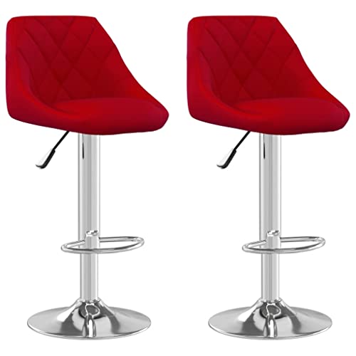 HEFZGDB Barhocker 2 STK. Weinrot Samt Bürohocker Schminkstuhl Badhocker Modern Badezimmerhocker für Café Bars Gaststätten Wohnzimmer von HEFZGDB