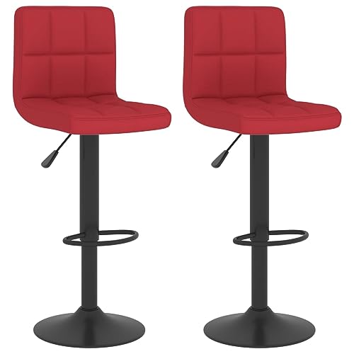 HEFZGDB Barhocker 2 STK. Weinrot Stoff Bürohocker Barstuhl Esszimmerstühle Vanity Chair für Wohnzimmer Café Bars Gaststätten von HEFZGDB